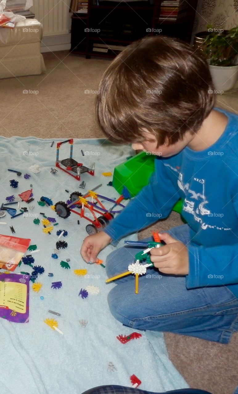 In deep concentration. 