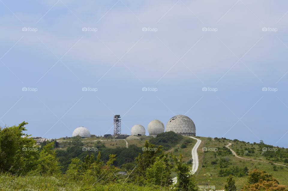 landscape with radar installations