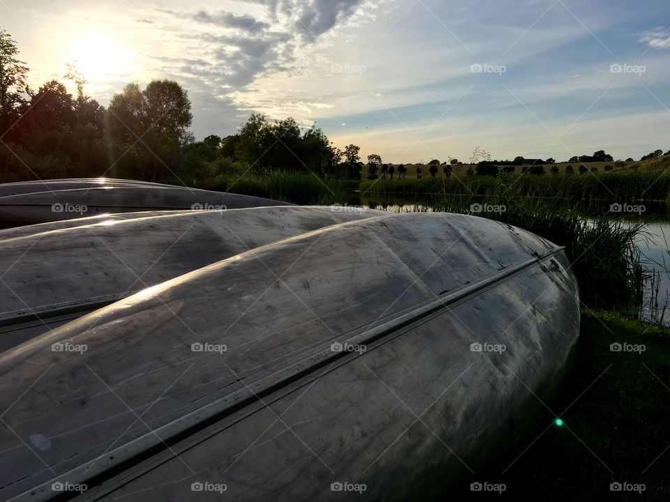 Close-up of canoe