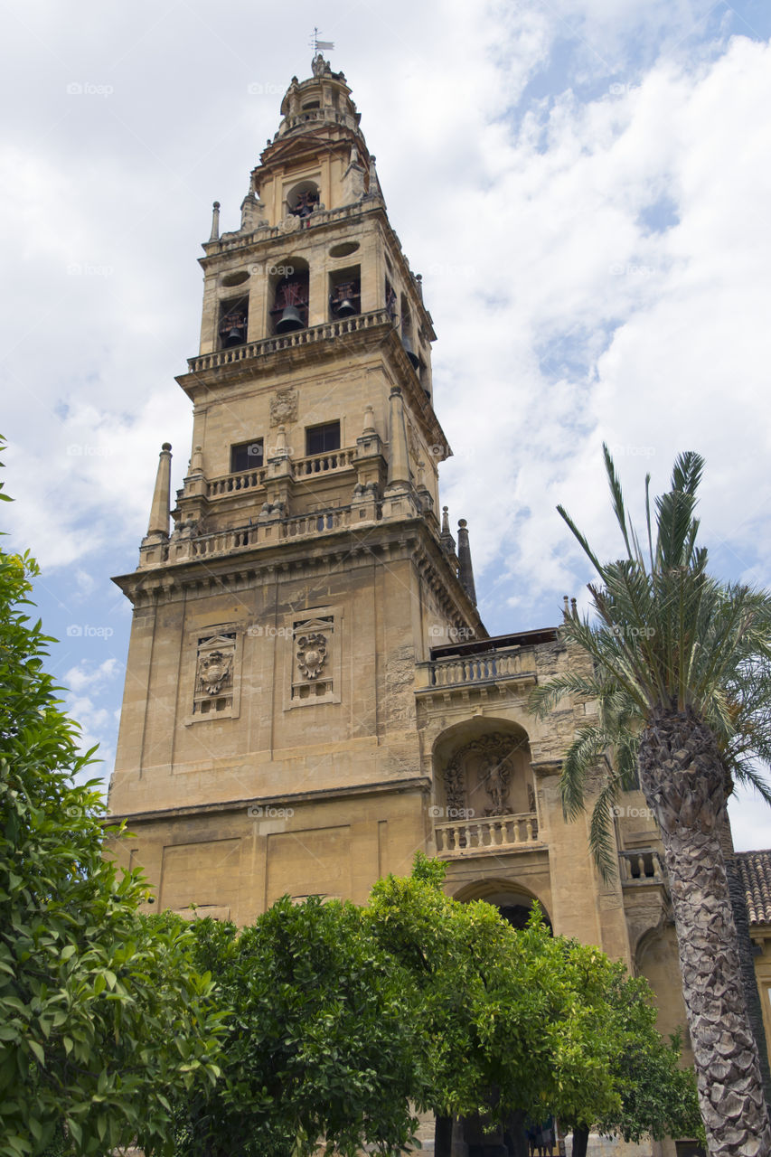 Tower of the Cathedral-Mosque of Cordoba in Spain