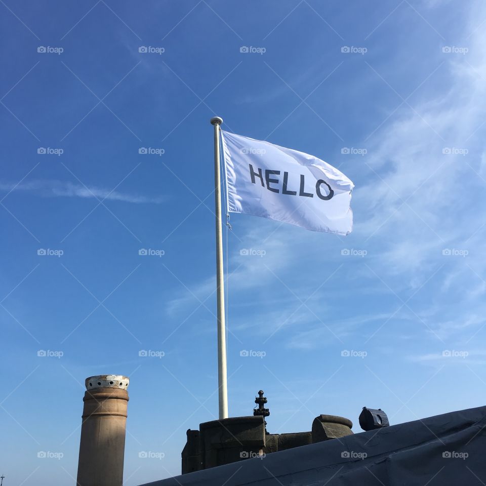 Flag says hello