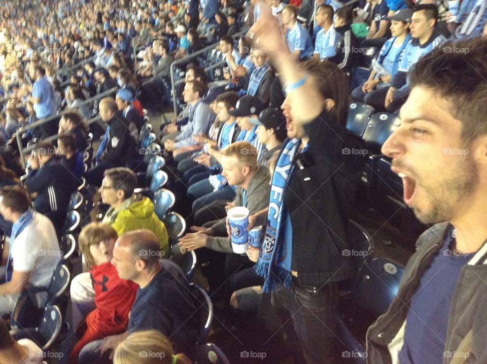 New York Footbal Club. NYCFC game against Seattle, in the Yankee Stadium of Bronx