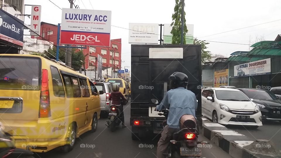 Macet sore hari Medan