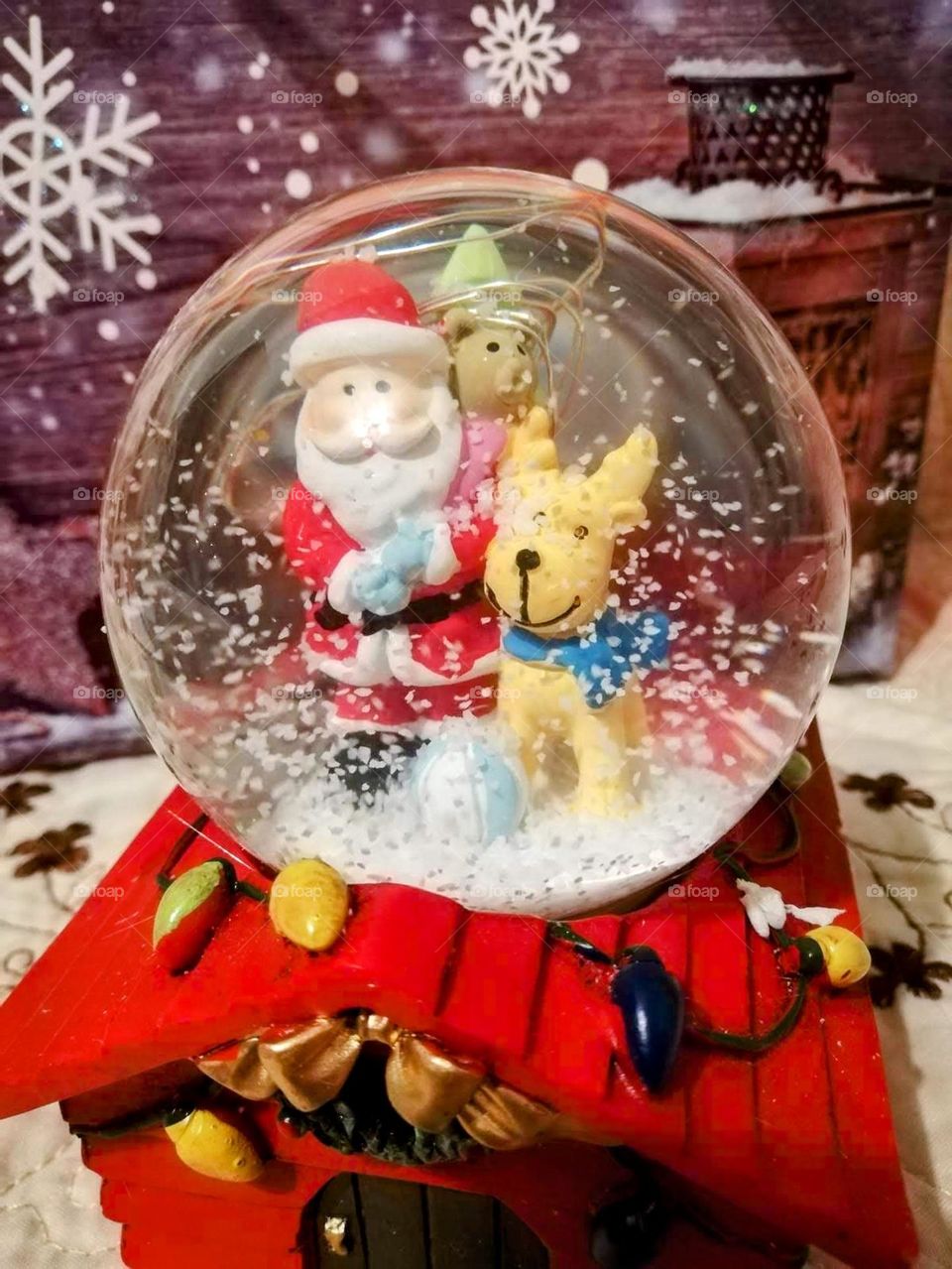 Santa Claus in the globe