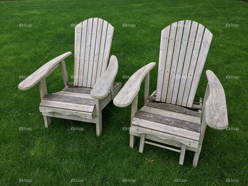 Adirondack chairs on B&B lawn