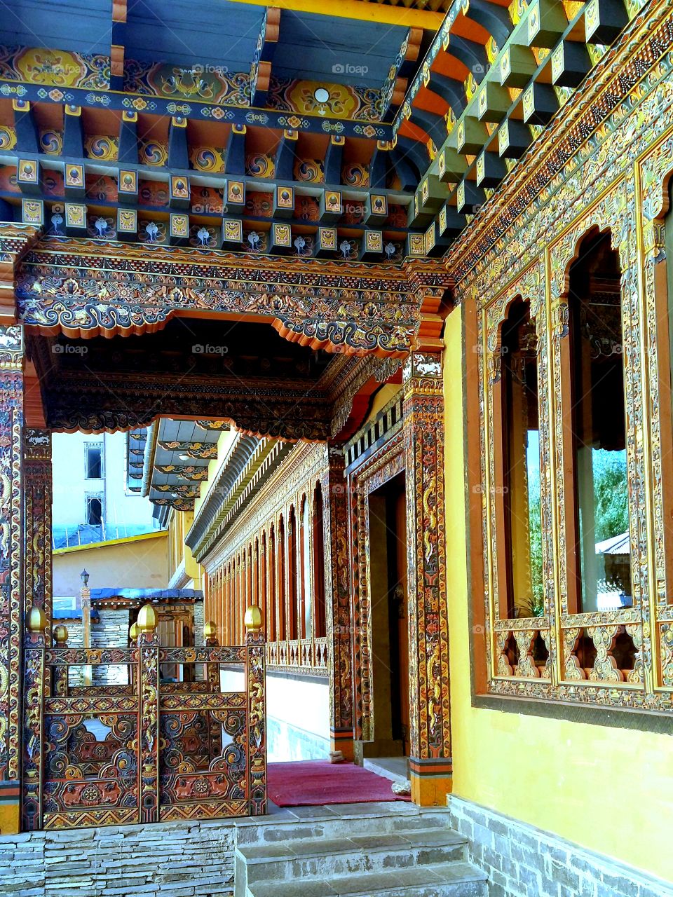 Architectural beauty of buildings in Bhutan
