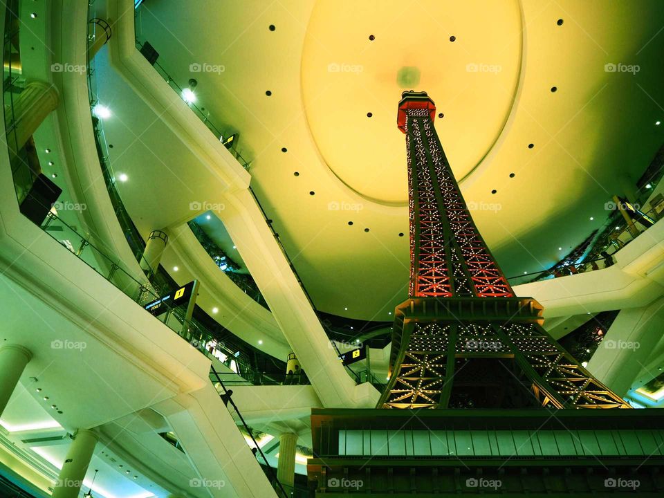 Eiffel tower in a mall