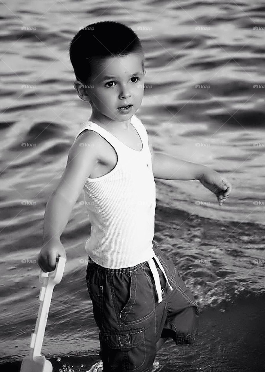 My sweet boy playing at the beach...
