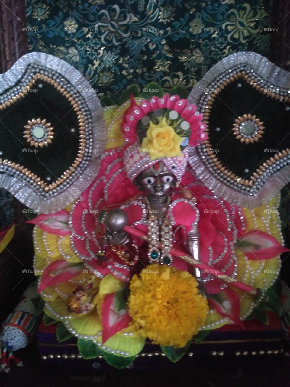 Krishna god decoration work by hand
