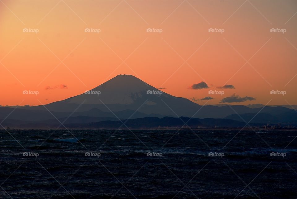 Mount Fuji at Sunset from Enoshima Island