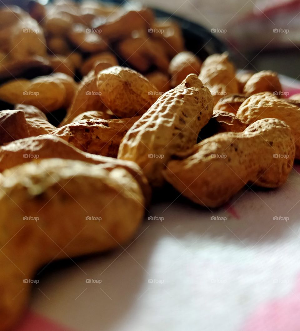 Home fried salty peanuts.