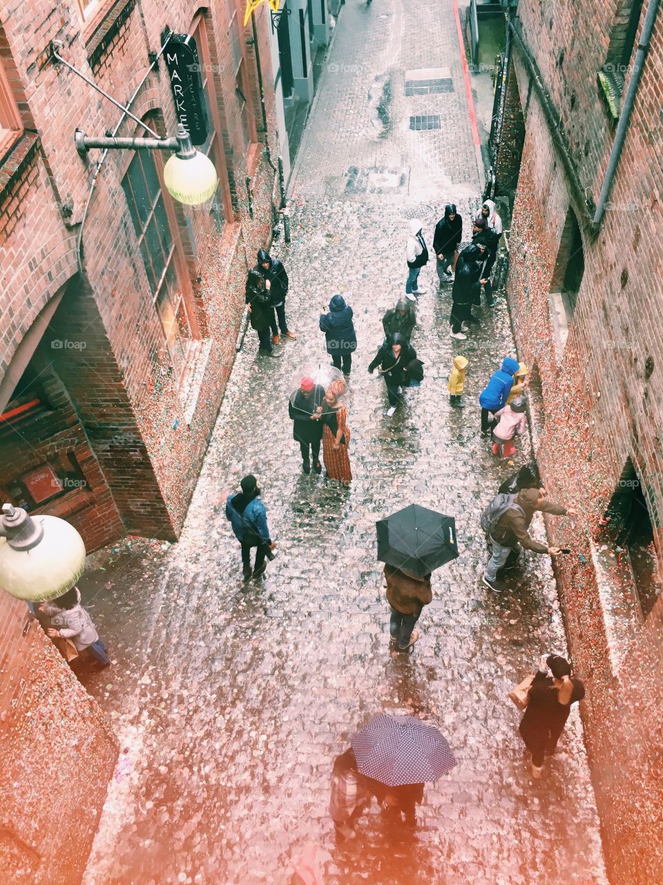 Rainy day in pike place market Seattle