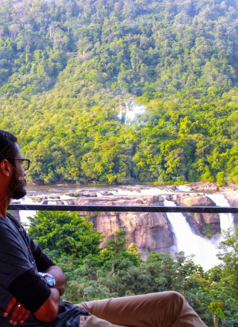 window view of Athirappilly water falls in Kerala