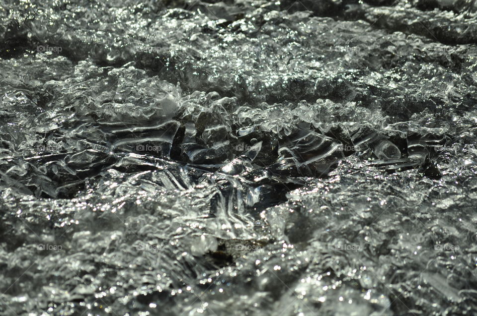 Closeup of river ice