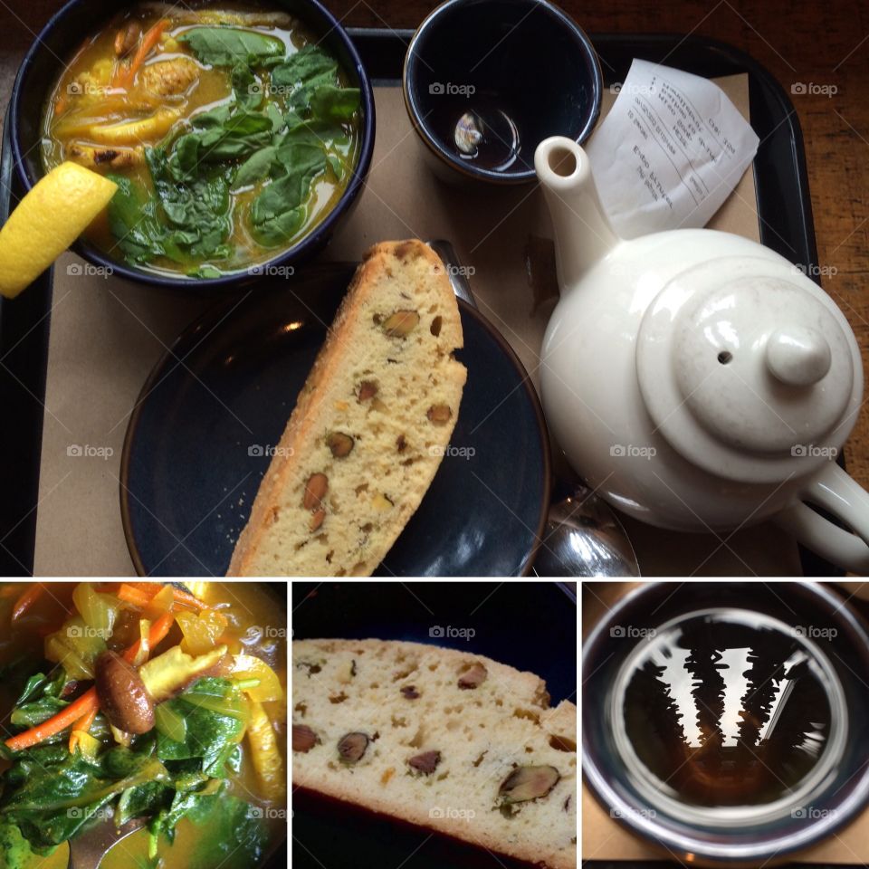 Teaism Lunch. @TeaismATeaHouse #Turmeric #Onion #Miso #Soup #Baihao #tea #Markilebrot #Biscotti #Washington DC #NW  #DC #PennQuarter 