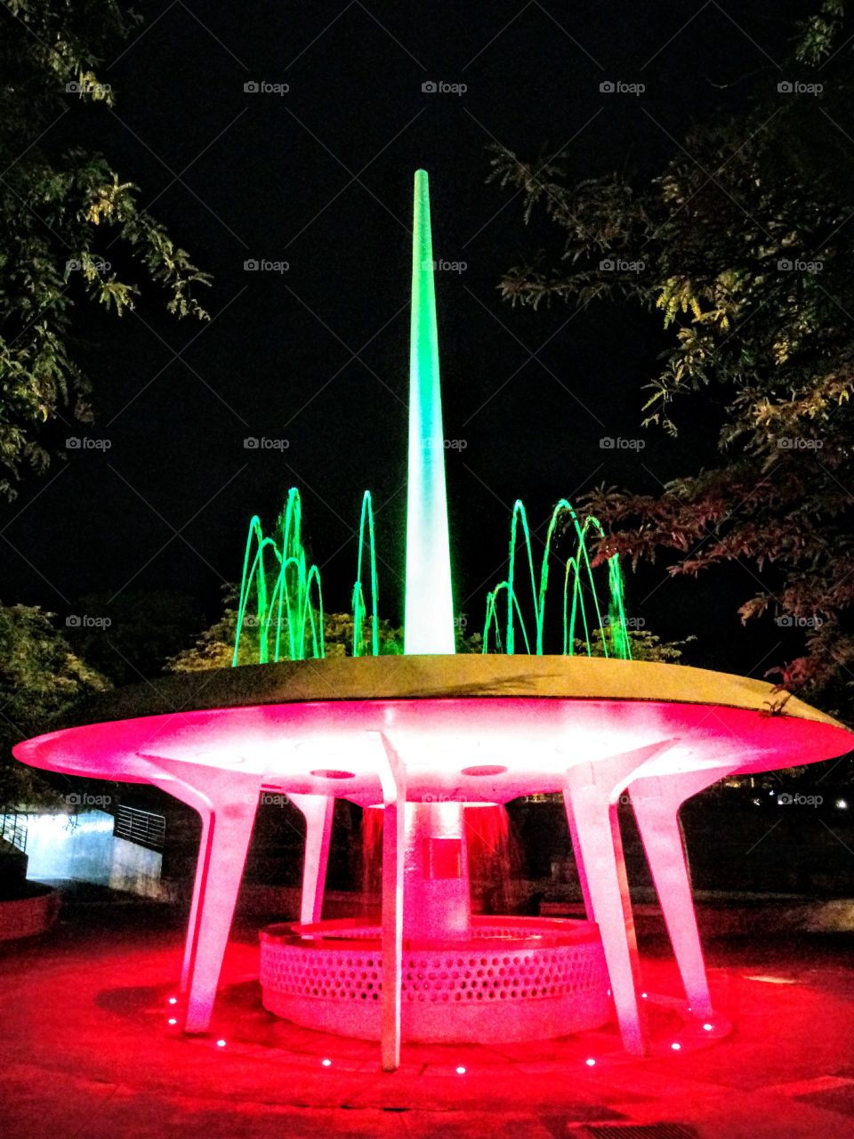 multi colored fountain !