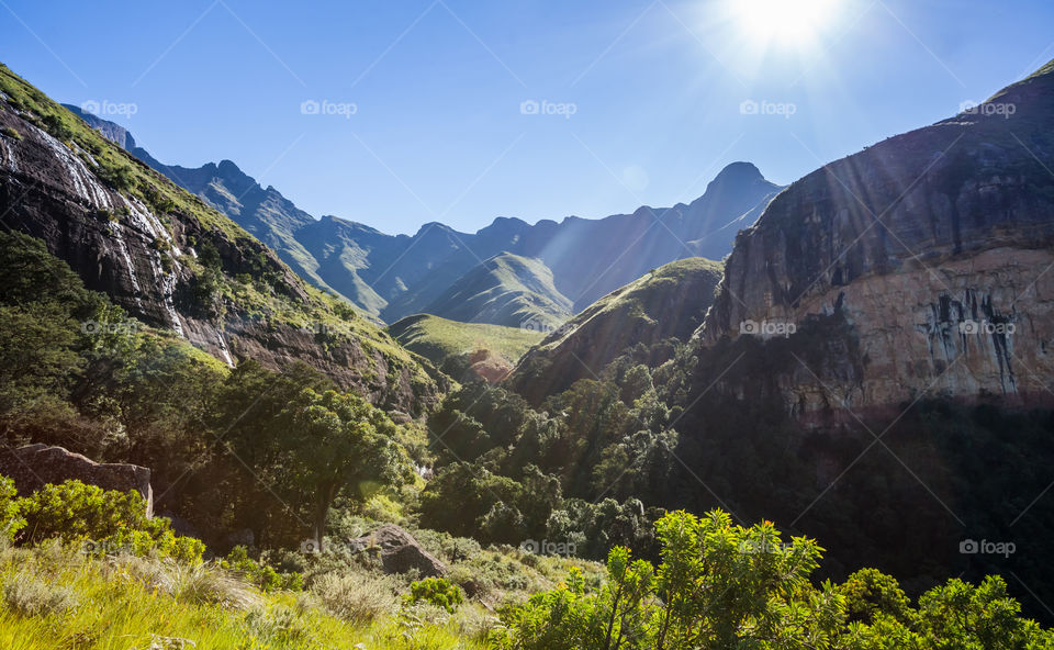 The majestic Drakensburg Mountains in South Africa. 