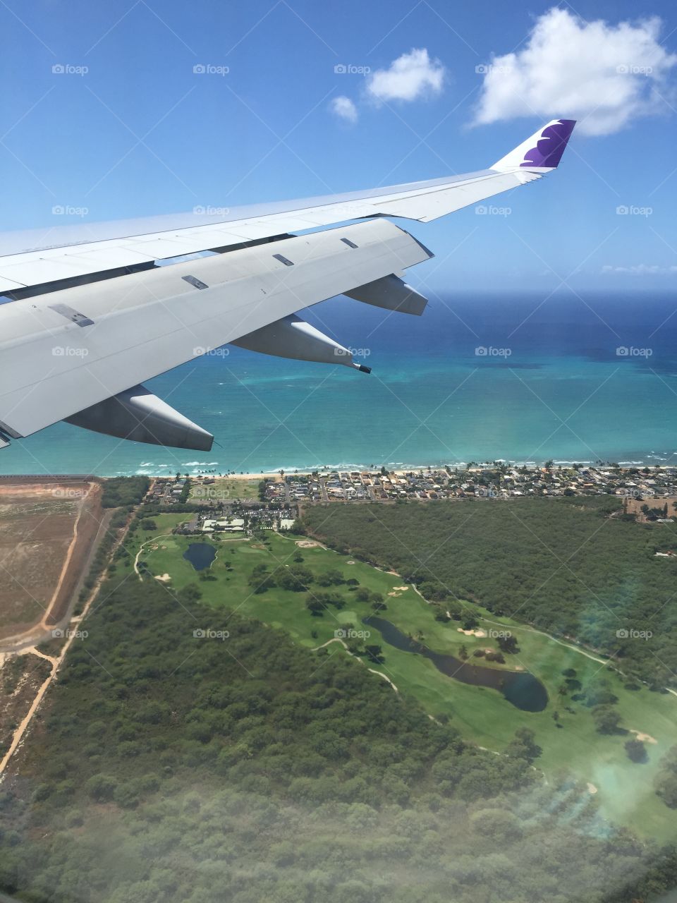 Landing over Oahu 