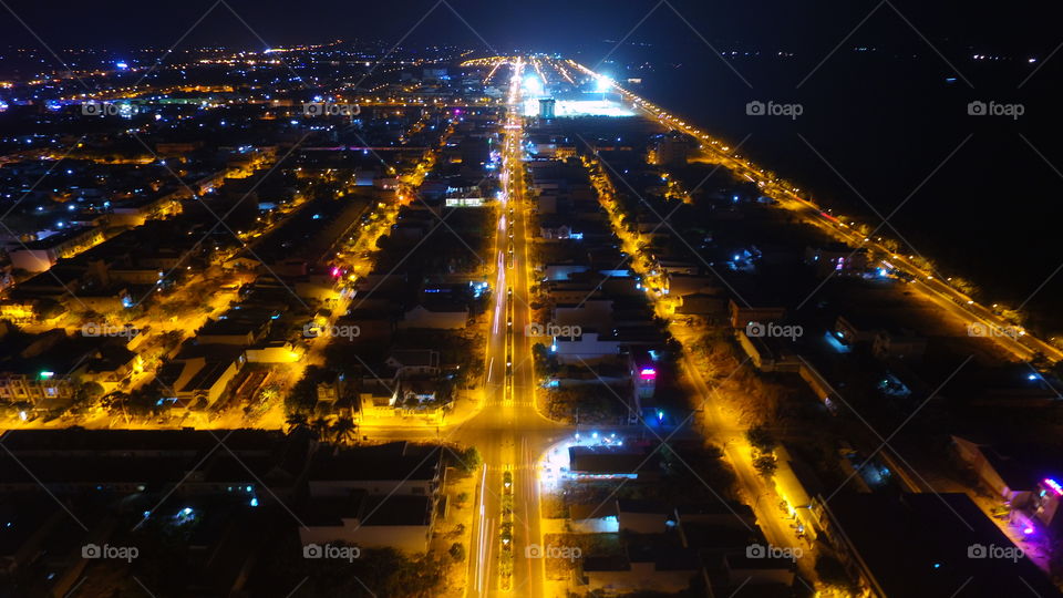 City, Street, Evening, Downtown, Light