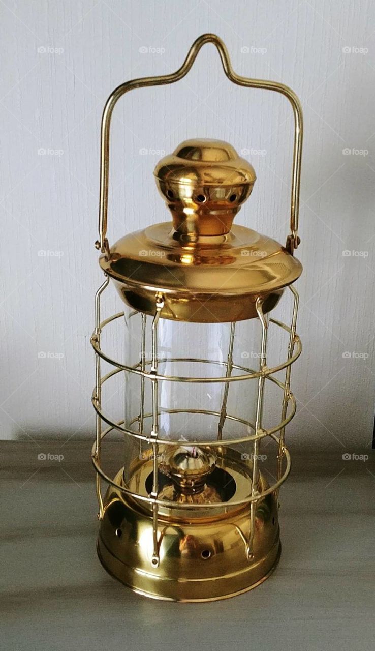 Lamp, Lantern, Vintage, Brass, Antique