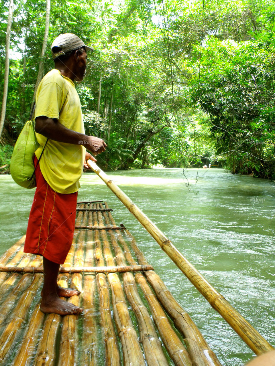 river jamaica raft bamboo by mikedyer