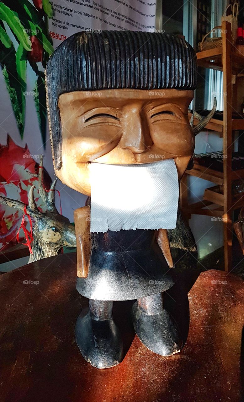 wooden funny cute tissue holder