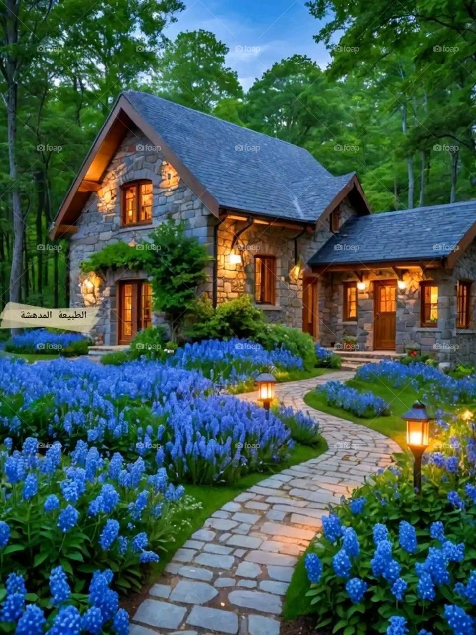 Glory be to God, the magnificent and picturesque view and the natural green trees are a view that is nothing more wonderful than it