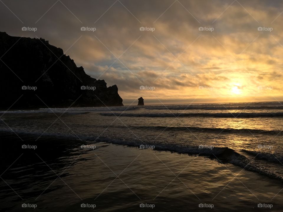Beautiful Morro Bay California State Beach Sunset. 