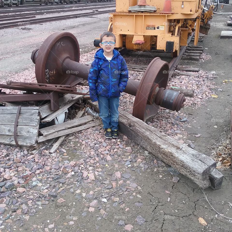 grandson with some railroad bones
cute boy
railroad