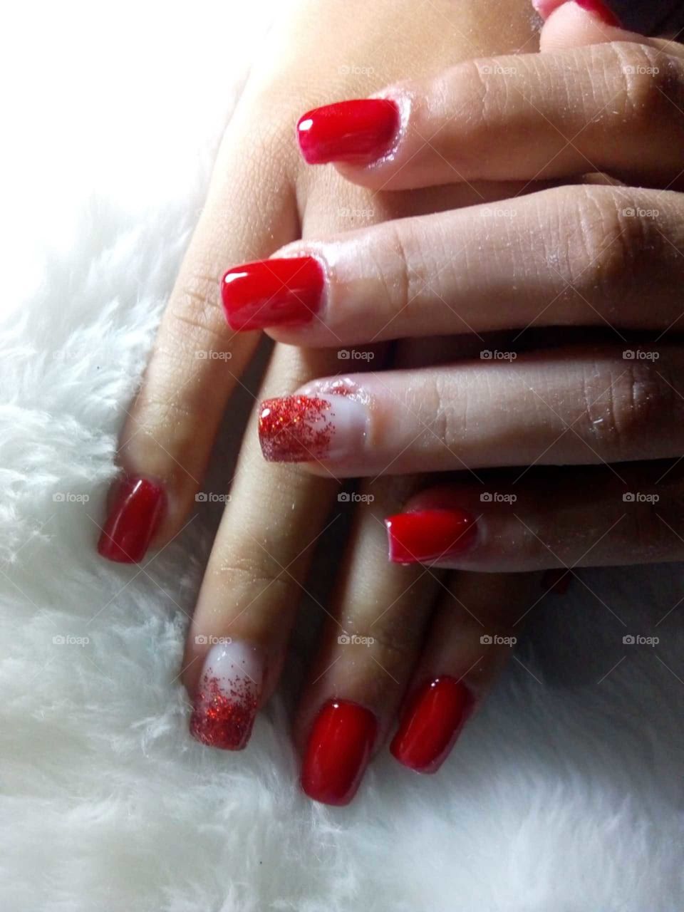 unhas vermelhas, poderosa, elegante