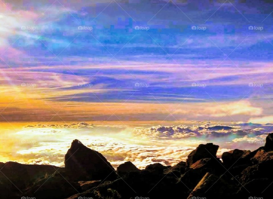 sunset on mount Haleakala