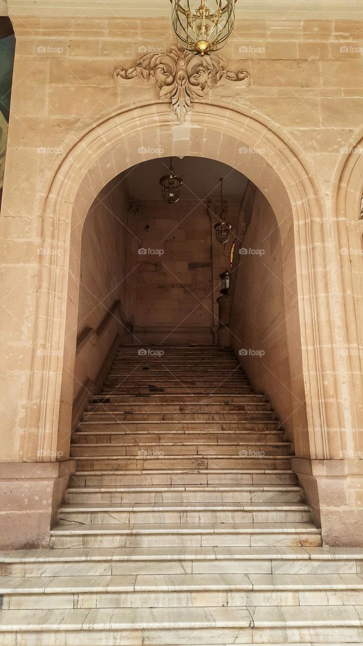 Steps, stairs, edifice,construction, architecture, building, quarry,  chandelier, old, ancient