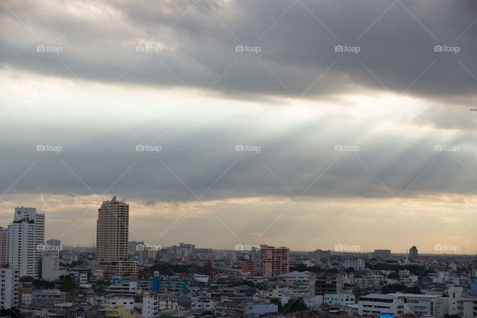 Ray of light above the city