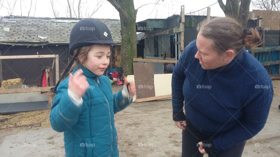 Getting ready for horse riding