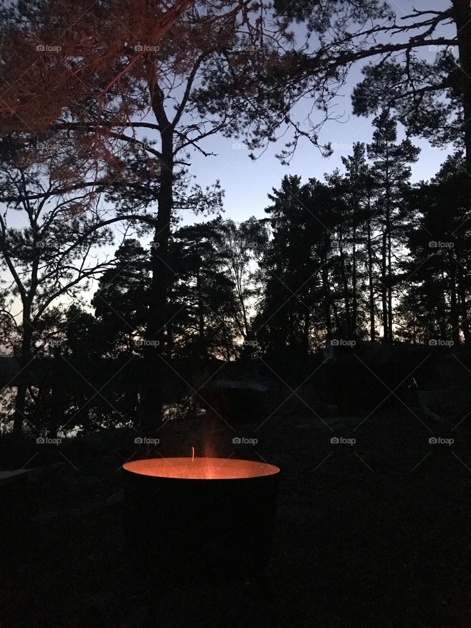 Late afternoon fire pit
