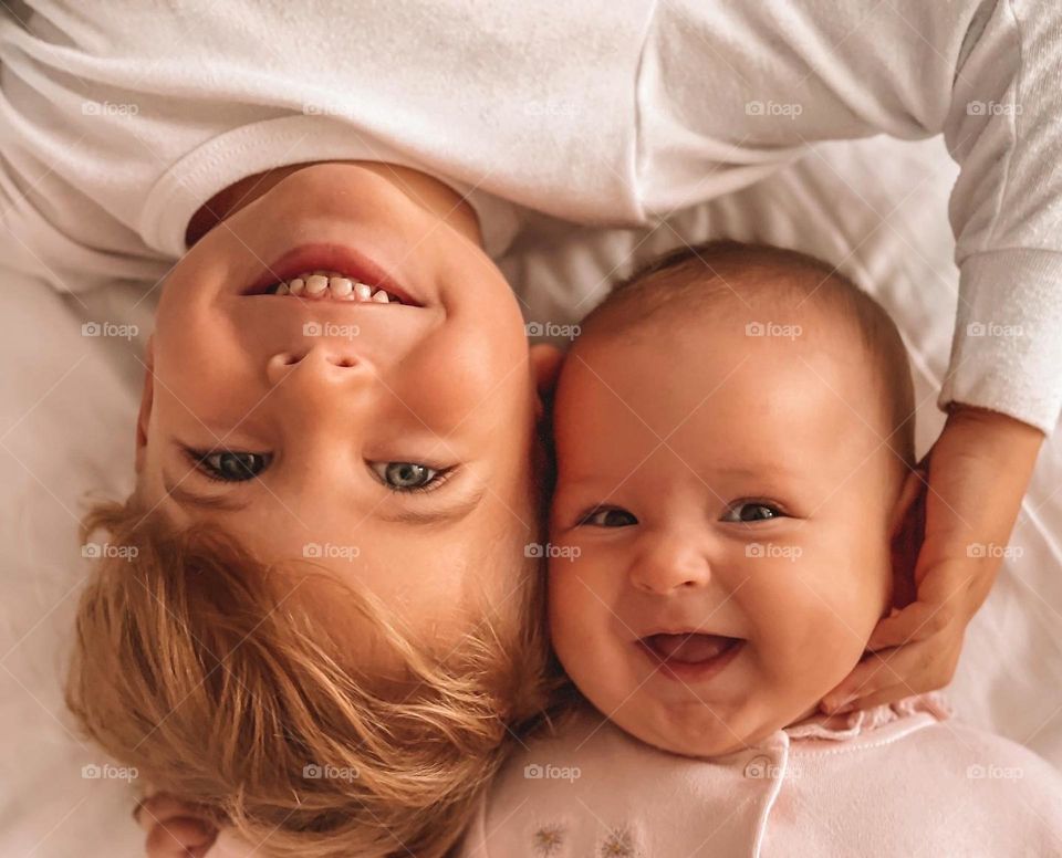 Smiling two Little cute kids