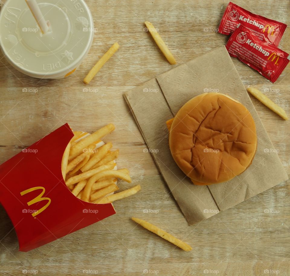 McDonalds Burger and Fries