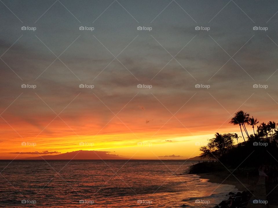 Maui beach sunset