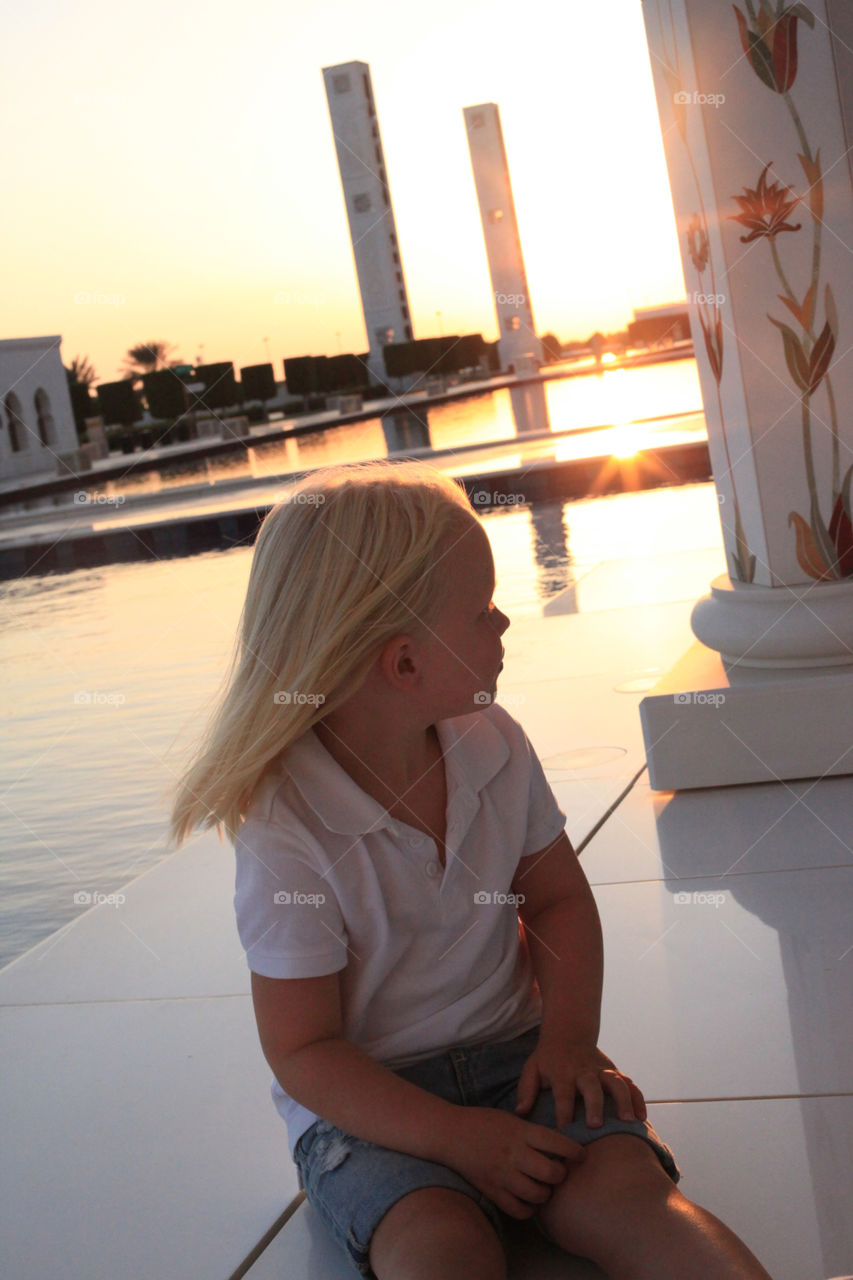 Sunset profile - Grand Sheikh Zayed Mosque, Abu Dhabi 