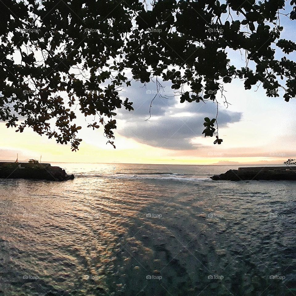 sunset, carita beach indonesia