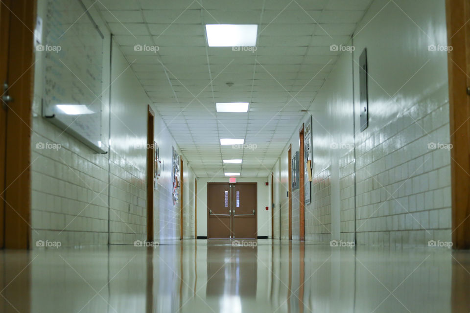 Isolated corridor in an old building with no person around