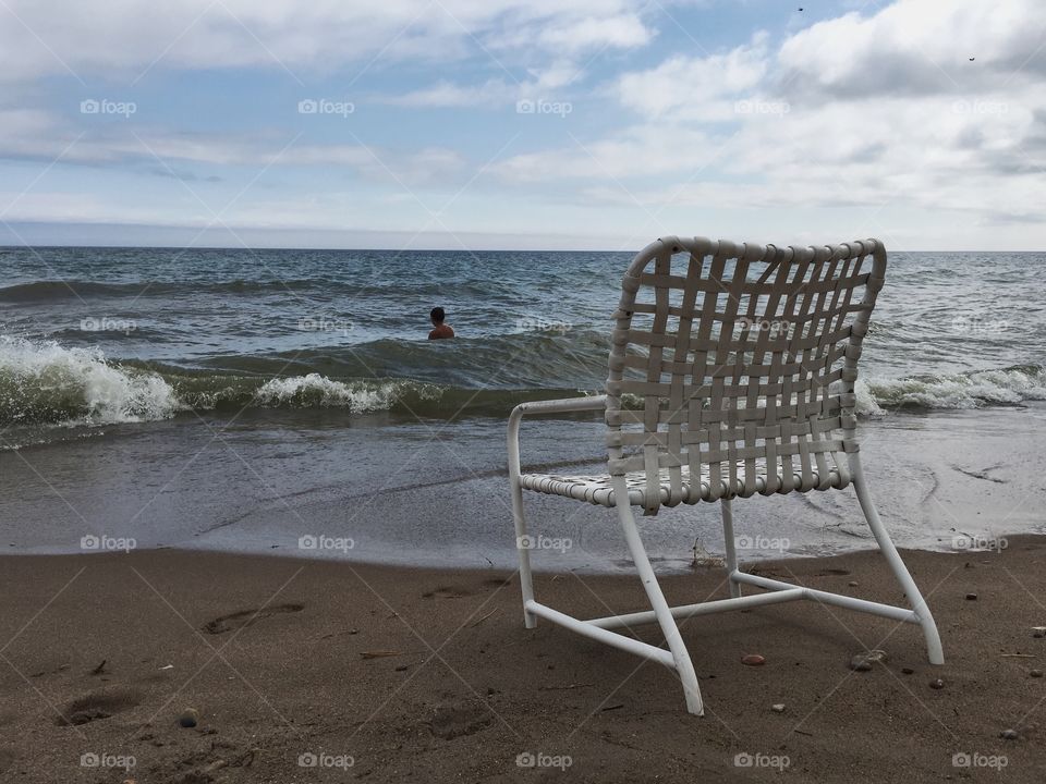 Beach, Chair, Sea, Ocean, Seashore