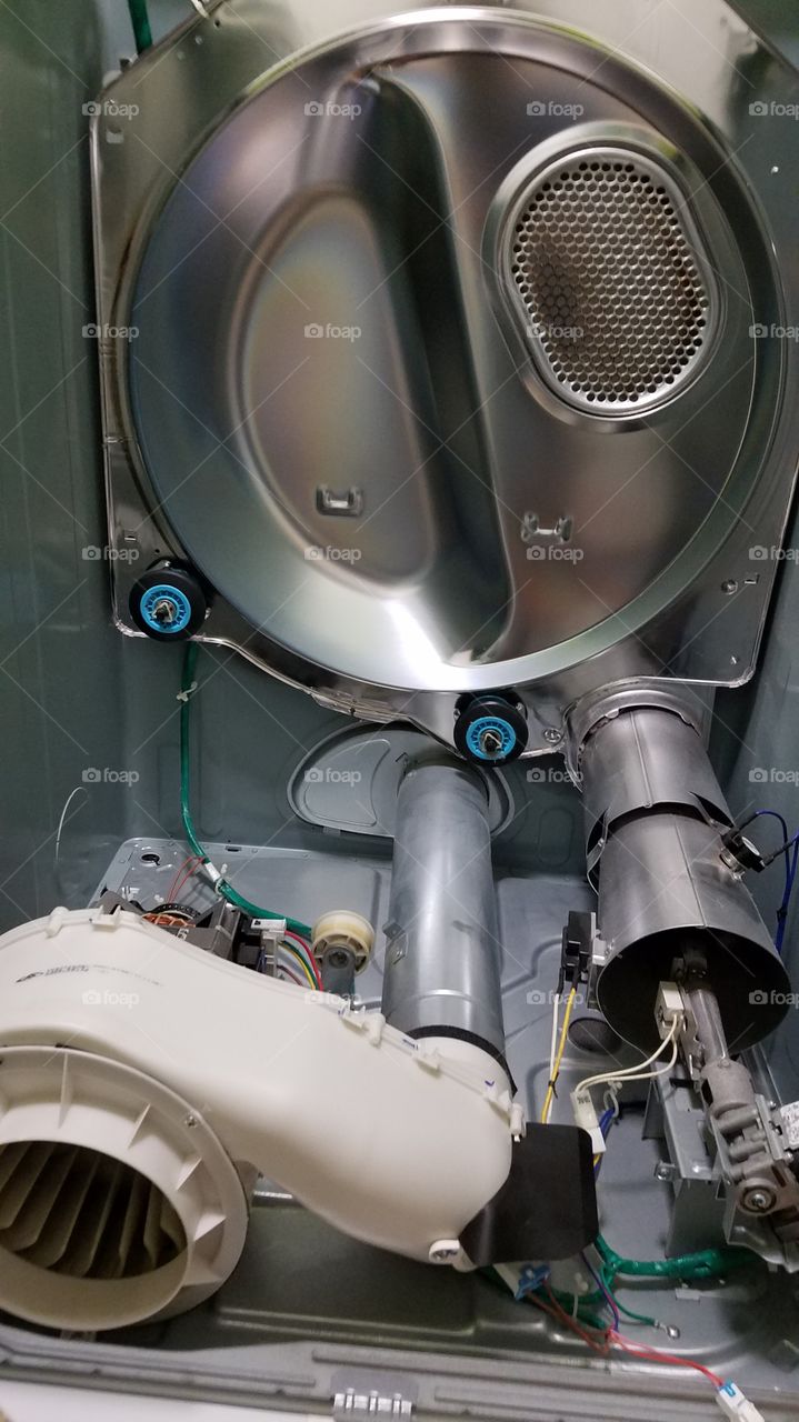 Inside the dryer machine