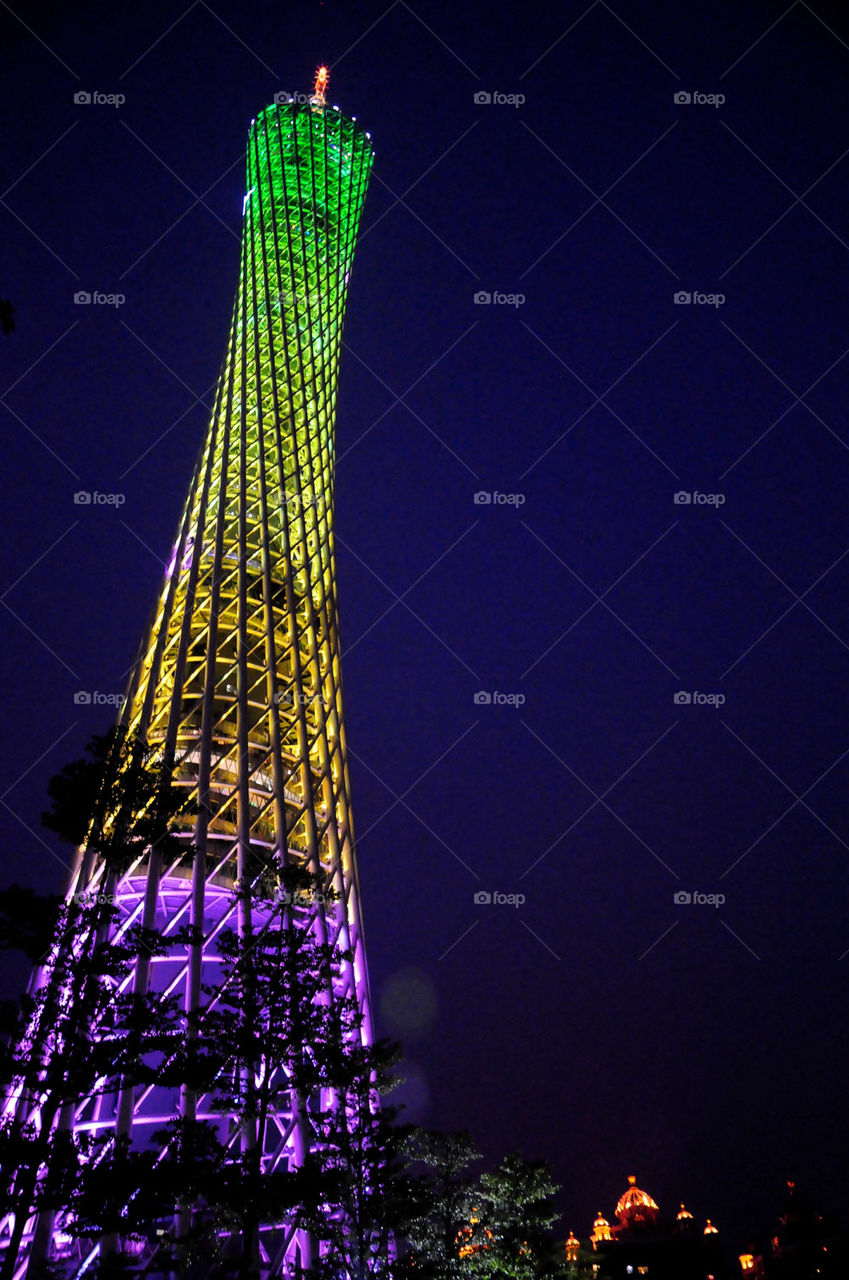 Canton tower at night