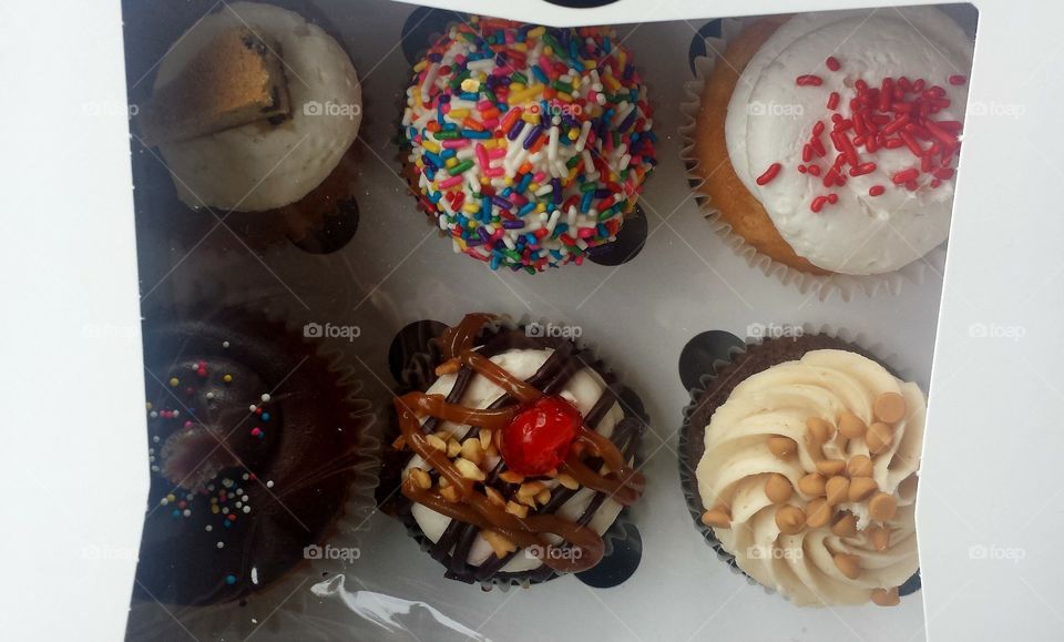 Cupcakes. colorful assortment of tasty cupcakes