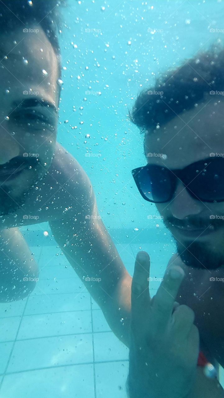 selfie in water with my bro