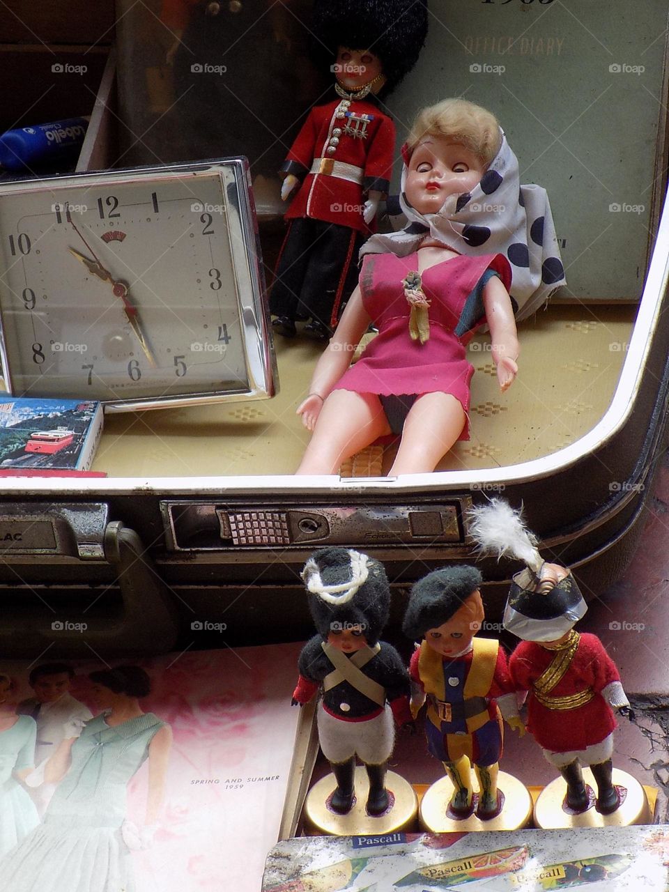 Stuffed toy in suitcase