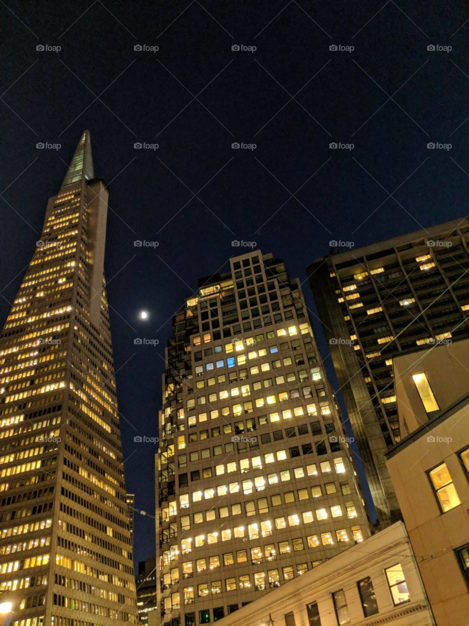 San Francisco, California. Downtown neat Transamerica building or pyramid. Silicon Valley
