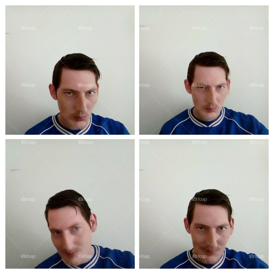 Just got my haircut that day (2 years ago ) and made a collage from the photo's app looking well in my Chelsea FC jersey