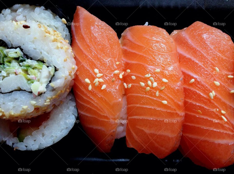 Close-up of delicious sushi